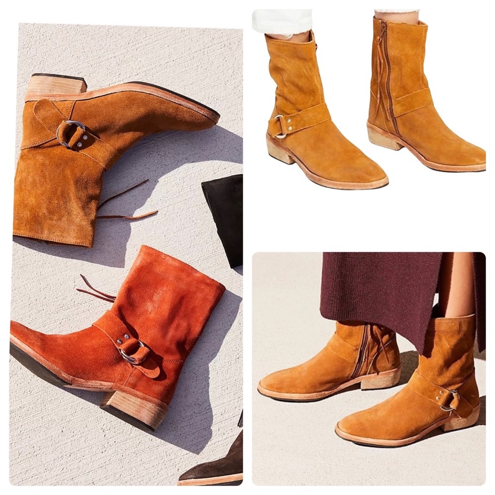 Free People Vienna Distressed Ankle Boot Taupe